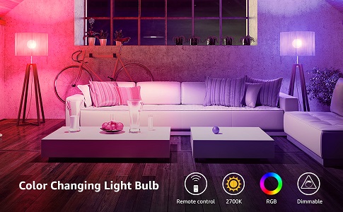 Colour changing light bulb